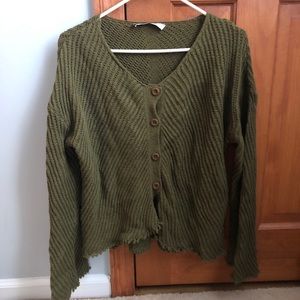 Zara Weaved Sweater in Olive